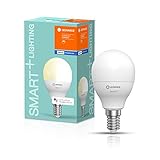 LEDVANCE Smarte LED-Lampe mit Bluetooth Mesh Technologie, Sockel E14, Dimmbar, Warmweiß (2700K), ersetzt Glühlampen mit 40W, Steuerbar mit Alexa, Google und Apple Voice, MART+ Mini bulb DIM, 1er-Pack