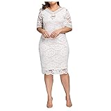 Damen Spitzenkleid Übergrößen Abendkleid für Mollige Ballkleid Plus Size Knielang Sommerkleider Lose Partykleid Maxikleid Frauenkleid Festliche Kleider für Frauen Große Größen Kleid für Hochzeit G