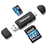 Philonext Speicherkartenleser, SD/Micro SD Kartenleser und Micro USB OTG auf USB 2.0 Adapter mit Standard USB Stecker Micro USB Stecker für PC und Notebooks Smartphones/Tablets mit OTG Funk