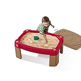 Step2 Naturally Playful Sandtisch | Plastik Sandkasten mit Deckel | Erhöhter Sandsp