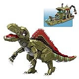 asxdaqe Dinosaurier Bausteine 1064 Teile 2 in 1 Spinyback Dinosaurier Schiffsmodell Lernspielzeug Geschenk für Kinder Kompatibel mit Leg