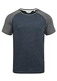 !Solid Bastian Herren T-Shirt Kurzarm Shirt Mit Rundhalsausschnitt, Größe:L, Farbe:Blue Grey Melange (G8991)