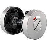 JUVA Rosettenpaar Edelstahl matt Türrosette rund für Innentüren | WC-Riegel Paar für Toiletten - Bad inkl. Befestigungsmaterial | Abdeckung Edelstahl massiv | 1 Paar - Tür-Rosettenpaar für Zimmertü