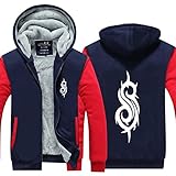 CNLINAHOME Herren Hoodie Jacke für Slipknot Band Print Casual Winter Stitching Zip Warmes Kapuzen Langarm Sweatshirt A-S