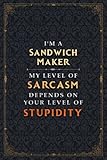 Sandwich Maker Notebook Planner - I'm A Sandwich Maker My Level Of Sarcasm Depends On Your Level Of Stupidity Jobs Title Cover Journal: Do It All, ... 5.24 x 22.86 cm, 6x9 inch, Hourly, 120 Pag