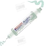edding 5400 Acryl 3D Double Liner - mint - 1 Acrylfarbe Tube - Doppel-Spitze 2-3,5-10 mm - Acryl Farben zum Malen auf Leinwand, Malpapier und Holz - Acrylstifte wasserfest in Kü