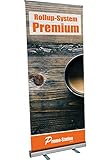 Roll Up Premium 85x200cm | Rollup Display ohne Banner, ohne Druck | einseitiges Alu Roll-Up, Silber eloxiert | inkl. Tragetasche | Rollup Banner Bannerdisplay Werbebanner Aufsteller für Werbung (85cm)