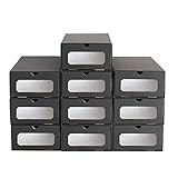 5 x PresentFill® Aufbewahrungsbox Schuhbox Schuhschachtel Schubladenbox Schuhkarton Ordnungsboxen durchsichtig transparent Sichfenster stapelbar aus Pappe Karton Schuhaufbewahrung Schuhorg
