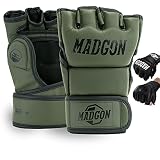 MADGON MMA Handschuhe mit hochwertiger Polsterung! Boxhandschuhe für hohe Stabilität im Handgelenk. Freefight Gloves mit Langer Haltbarkeit für Kampfsport, Boxen, Kickboxen, Sparring inkl Beutel!