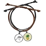 Bestchong Armband mit australischem Geschmack und Känguru-Skelett-Illustration, Handkette, Leder, Ananas-Armb