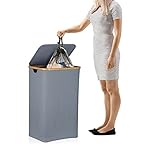 BHeadCat Wäschekorb mit Deckel mit HERAUSNEHMBARE WÄSCHESÄCKE, Wäschekorb Bambus Wäschesammler Wäschesortierer Wäschetruhe Wäschebox Groß Wäschekorb faltbar Laundry Bask