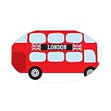 CafePress - London Double Decker Bus Aufkleber (oval) - Oval Stoßstange Aufkleber Auto Aufkleb