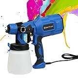 Farbsprühsystem, 500W Elektrisches Farbspritzgerät, 800 ml/min farbsprühgerät Elektro Lackierpistole mit 3 Spritzmuster für Lacke & Wandfarbe im Innen- & Außenbereichmit, Einstellbarer D
