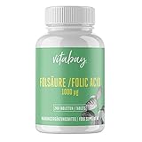 Vitabay Folsäure/Folic Acid 1000 mcg • 240 Tabletten • Folat • Made in Germany