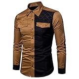 SSBZYES Herrenhemd Langarm Große Größe Herren Casual Langarmhemd Herren Outdoor Military Style Farbabstimmung Herren Slim Hemdjack