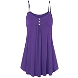 Damen Hemd Sommer Weste Ärmellos Einfarbig Fashion Flowy Plus Size Cami Tank Tops M-5XL