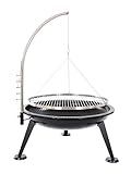 BBQ 65 cm Schwenk Grill Feuerschale Edelstahl Smoker Dreibein Designg