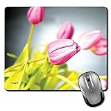 Rosa Tulpen Bokeh Premium bedrucktes Designer-Mauspad | Gaming Mouse Pad | HD-Druck | Ultimativer Griff | Wasserdichte Beschichtung | Spieleliebhaber | Perfekt für Home & Office | Anti Skid | Schlank
