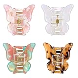 Auidy_6TXD 4 Stück Schmetterling Haarspangen Butterfly Hair Claw Clip Mini Schmetterling Haarspange Haarklammer Haarklammern Clips für Frauen M