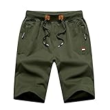 Xiart Kurze Hosen Herren Shorts - Kordelzug mit Taschen Shorts Sommer Herrenshorts Männer Freizeithose Tauchshorts mit Kordel-Gürtel Strandhose Große größen Beach Shorts Radhose Lang