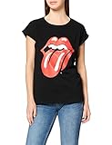 MERCHCODE Damen Rolling Stones Tongue T-Shirt, Black, XL