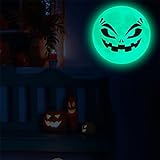 HeiHeiDa Halloween Wandaufkleber Leuchtende Mond Geist Aufkleber Abnehmbare Fluoreszierende Wandaufkleber Leuchten im Dunkeln für Halloween Fenster Aufkleber Halloween Festival Dek