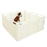 Welpenauslauf / Hundelaufstall 12 Panel-Haustiergehäuse mit abschließbarem Haustier-Tür-Training Pet Playpen und Paneele für mittlere und große Hunde und Tiere Kleintiergehege Haustier-L