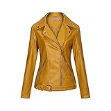 Dwevkeful Damen Blumen Lederjacke,Bestickte Niete PU Lederjacke,Schmal geschnittene Biker Short Jacket Outwear mit Reißverschluss für Frühling Herbst und Winter Bikerjacke Übergangsjack
