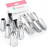 CukkiCakes 6er Set Profi Spritztüllen große (1M, 2D, 4B, 1A, 124 und 895) zum Dekorieren von Torten, Cupcakes, Churros, Krapfen - Tüllen kompatibel mit Spritzbeutel / Spritzsack - M