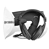 Atlojoys Parabol-Richtmikrofon mit Visierung und Kopfhörer, Parabolantenne Richtmikrofon, Aufnahmefunktion, von Vögeln, Bush Walking, Jagd, Angeln, Camping-Werkzeug