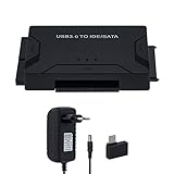 Mcbazel USB 3.0 zu IDE/SATA Konverter Festplattenadapter, Externes Kit für 2.5'/3.5' SATA/SSD HDD Festplatte Kompatibel mit PC - EU Steck