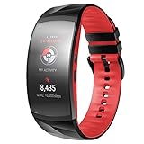 NotoCity Armband für Samsung Gear Fit 2 /Gear Fit 2 Pro, Quick-Fit Silikon Ersatzarmbänd für Gear Fit 2 SM-R360/Fit 2 Pro SM-R365,Schwarz-R