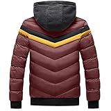 Herren Puffer Jacke Leicht Packbar Warm Winter Daunenjacke Wasserabweisend Slim Fit Outdoor Sport Mantel, Rot4, XXXXL