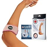 Dr. Arthritis - Ellenbogenbandage inkl. Handbuch vom Arzt - Premium Tennisarm Bandage Für Den Unterarm - Ideale Unterstützung Bei Sport & Schmerzen - Ellenbogenschoner/ Ellbogen Bandage - R