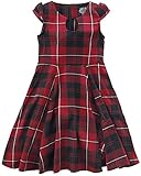 H&R London Red Tartan Tea Kids Dress Frauen Kleid rot/schwarz 128