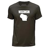 Stuff4 Herren/groß (L)/Dunkelbraun/Rundhals T-Shirt/USA Staat/W