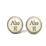 nijiahx ALTO Jewelry – Singer Schmuck – Alt Chor Ohrringe – Geschenk für Sänger – Alt Schlüssel – Chorus – Opernsäng