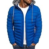 Zilosconcy Daunenjacke Leicht Mit Kapuze Daunenjacke Kapuze Einfarbig Steppjacke Tunnelzug Und Reißverschluss Kapuzenjacke Verdickender Warmer Wasserabweisend Softshell-Mantel Übergangsjack