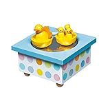 Original Trousselier Paris TROUS95001 - Ente & Babys - Tanzende Musikbox - Spieluhr - Ideales Geburtsgeschenk - 2 abnehmbare Figuren - Einfache Bedienung - Musik Rhapsodie Brahms - Farbe b