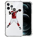 iPhone 12 Pro Hülle für Mädchen, transparent mit Fußballspieler 26 Muster Design Kunststoff stoßfest TPU Bumper Schutzhülle kompatibel mit Apple iPhone 12/12