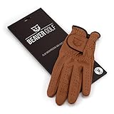 BEAVER GOLF Herren Golf Handschuh braun - Premium Cabretta-Leder - maximale Qualität - nachhaltig - Handarbeit (XXL, Links (Rechtshänder))