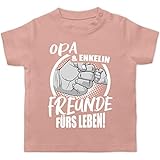 Partner-Look Familie Baby - Opa & Enkelin Freunde fürs Leben! - 18/24 Monate - Babyrosa - BZ02_Baby_Shirt - BZ02 - Baby T-S