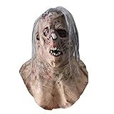 ROERDTRY Silikon Halloween Requisiten Kopfbedeckungen Old Man Latex Realistische Halloween Requisiten Halloween Latex Full Face Requisiten Karnevalskostüm Requisiten (Beige, als Show)