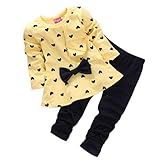 style_dress Baby Kleidung Set Baby Junge Mädchen Bluse T-Shirt + Hosen Outfits Set Bekleidungsset mit Spielanzug Set (Gelb, 6-12 Monate)