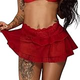 Dessous Grosse Grössen Damen Sexy Mesh Minirock Erotische Perspektive Negligee Babydoll Höhe Taille Reizwäsche Reizvoller Lingerie Nachtwäsche Nachthemd Nachtkleid S-5XL