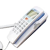 MHTCJ Schnurtelefon-Mini-Desktop-Festnetztelefon Festnetztelefon Wandmontage Telefon, Büro, Hotel Farbe, weiß
