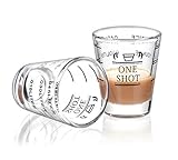 BCnmviku Messbecher Shotglas mit Skala, Mini Messbecher 45 ml Espresso Schnapsgläser Schwer Robust Spülmaschinenfest Shot Glas für Flüssigkeiten/Trockenstoffe (45