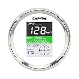Bootskilometerzähler, TFT-Bildschirm DC9‑32V GPS-Geschwindigkeitsmesser Km/h Knoten MPH für Motorräder für Marine(Silberner Rahmen auf Weiß)