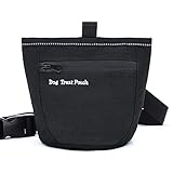 Aplusdeal Hunde Futterbeutel Hundetraining Leckerlibeutel Gürteltasche Bauchtasche mit verstellbarem Taillenriemen und Magnetverschluss Dog Treat Bag für das Training & die Welpen-Erziehung, Schw