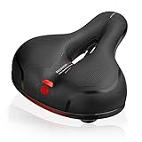 GUJIN Fahrradsattel Herren Damen Bequemer Breiter Fahrrad Sattel Hohl Ergonomisches Design Wasserdichter atmungsaktiver Fahrradsitz für Fahrräder, MTB, Spinning-Bikes, Schwarz, 26 × 21